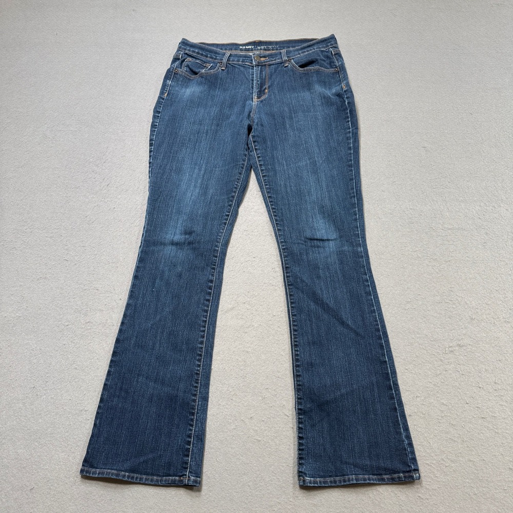 Old Navy Jeans Women's 12 Long Blue Denim Bootcut Mid Rise Curvy Retro Y2K Style